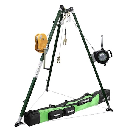 Safewaze 10ft Tech Tripod Kit: 65ft Material Winch, 65ft 3-Way 022-11035